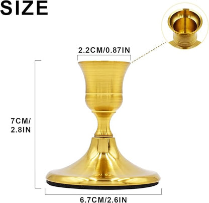 Candlestick Holders Taper Candle Holders, Gold Vintage Candle Stick Candle Holder for Pillar Candles Table Centerpiece, Wedding Reception, Festive Christmas Mantel Decor or Home Decor