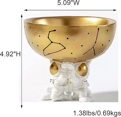 BUTILIVEEN Astronaut Decorative Bowl for Sundries, Spaceman Candy Bowl, Key Holder and Jewelry Storage Box, Astronaut Decor, Gifts for Spaceman Lover, Resin, 5.09" W