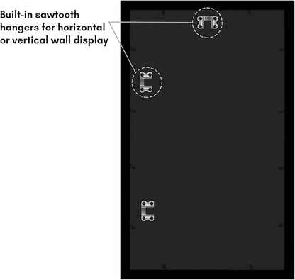 Americanflat 13x22 Picture Frame with Polished Plexiglass - Black Picture Frame - Wide Photo Frames Made of Engineered Wood for Vertical or Horizontal Wall Display - Epic Collection - Black