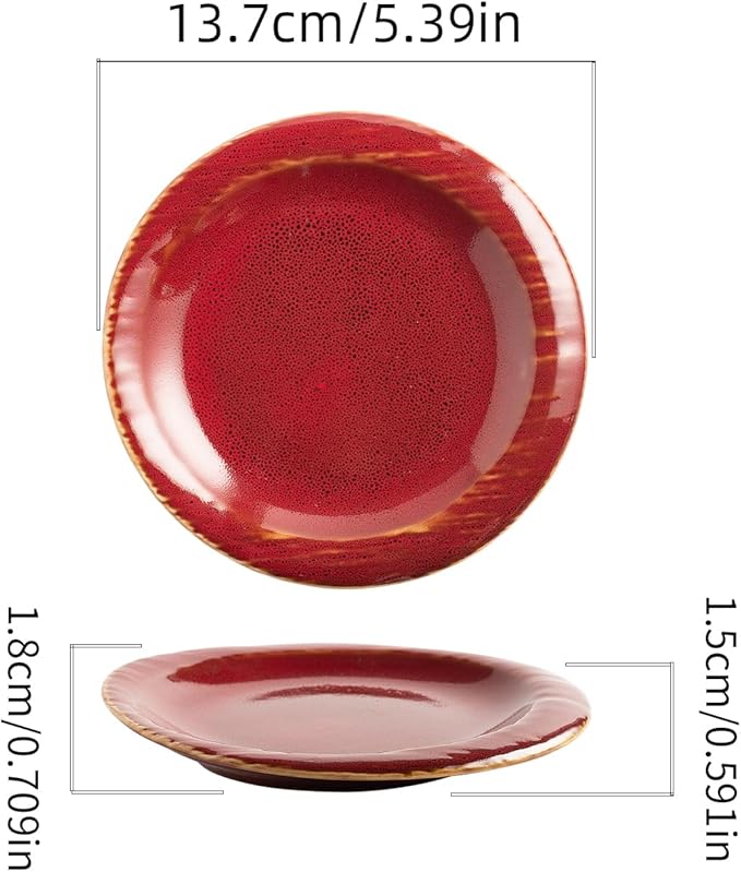 Ceramic Jewelry Tray Decorative Ring Holder and Trinket Dish for Women Wedding Engagement Birthday Gift for Her Jewelry Organizer Vanity Tray (red)