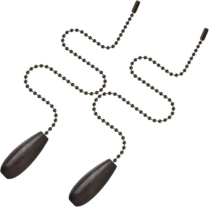 8 Pieces Ceiling Fan Pull Chains Extender Wooden Pendant Pull Chain Extension for Ceiling Light Lamp Fan(Coffee)