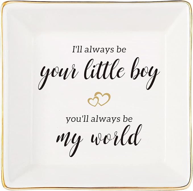 Gifts For Mom From Son,Ceramic Ring Dish Trinket Tray I Will Always Be Your Little Boy,I Love You,Your Son.Appreciate Mother Gifts for Mother's DAY Birthday Christmas Thanksgiving Valentine’s Day