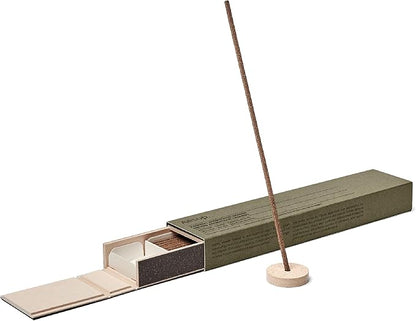Aesop Kagerou Aromatique Incense | Earthy & Smoky Vetiver Scent | Includes Kanuma Pumice Holder | 30-Minute Burn Time | Green, Herbaceous, Woody Aroma | 33 Sticks