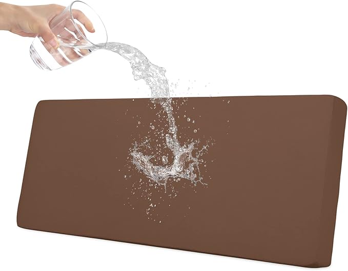 Easy-Going 100% Waterproof Sofa Seat Cushion Slipcovers Couch Cushion Cover Stretch Furniture Protector for Kids, Pets (Sofa Cushion, Brown)