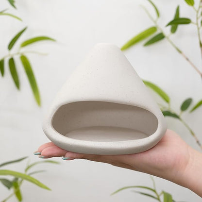 Palo Santo Burner- Mini Zongzi ceramics chiminea for sage/sticks/sone, ceramics Incense Holder with ash catcher, aromatic meditation gifts for women anxiety relief, ceramic copalera home decor