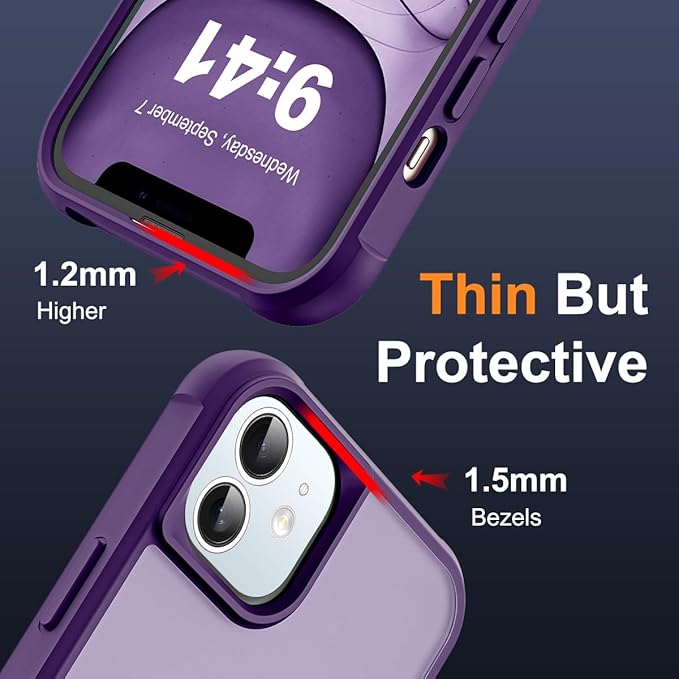 Compatible with iPhone 11 Case with Invisible Magnetic O-Ring Stand Military-Grade Translucent Case for iPhone 11 6.1" [Compatible with Mag-Safe][Great Grip Feeling], Purple