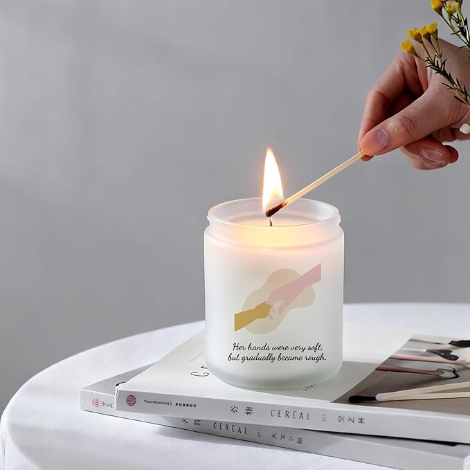 Vanilla Scented Aromatherapy Candle - Natural Soy Wax Candle Gift for Mom, Long-Lasting Burning & Smoke-Free, Perfect Mother’s Day/Birthday/Christmas Gift to Help Mom Relax at Home