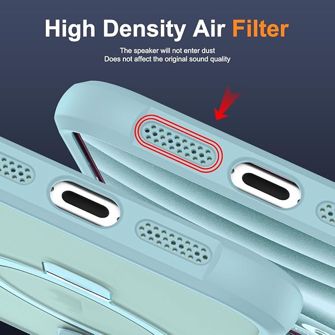 Compatible with iPhone 16 Pro Case with Invisible Magnetic O-Ring Stand Military-Grade Translucent Case for iPhone 16 Pro 6.3" [Compatible with Mag-Safe][Great Grip Feeling], Blue