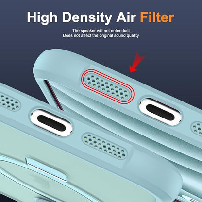 Compatible with iPhone 16 Pro Max Case with Invisible Magnetic O-Ring Stand Military-Grade Translucent Case for iPhone 16 ProMax 6.9" [Compatible with Mag-Safe][Great Grip Feeling], Blue