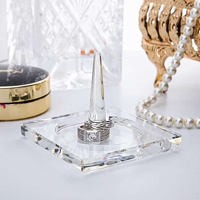 H&D HYALINE & DORA H&D Square Crystal Glass Ring Holder for Jewelry Clear_square1