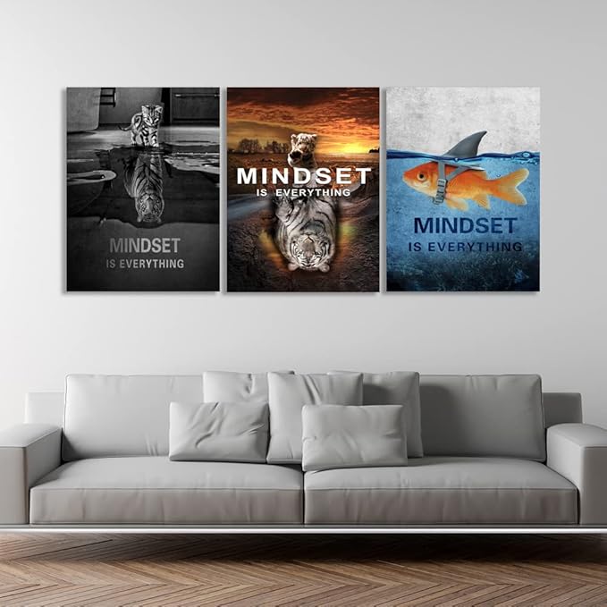 Success Wall Painting Inspirational Wall Art Office Wall Decor Motivational Wall Art Canvas Black Poster Positive Inspirational Framed Artwork Prints Picture for Living Room Office [48''W x 24''H]