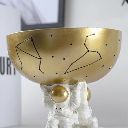 BUTILIVEEN Astronaut Decorative Bowl for Sundries, Spaceman Candy Bowl, Key Holder and Jewelry Storage Box, Astronaut Decor, Gifts for Spaceman Lover, Resin, 5.09" W
