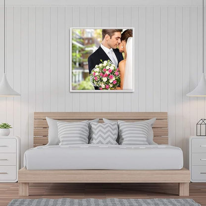 wall26 Framed Custom Canvas Wall Art for Living Room, Bedroom Canvas Prints for Home Decoration Ready to Hang - 24"x24", White Frame