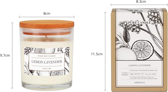 Aronica Cotton Candle for Home Scented, Baby Powder Candles Highly Scented, Lily of The Valley Candle Gift, Cute Soy Gifts for Women, Candles for New Home Scented, Clean Non Toxic So Wax