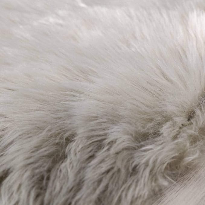 Carvapet Fluffy Shaggy Soft Faux Sheepskin Fur Area Rugs Floor Mat Chair Sofa Cover Beside Carpet for Bedroom Living Room, 2ft x 3ft, Grey