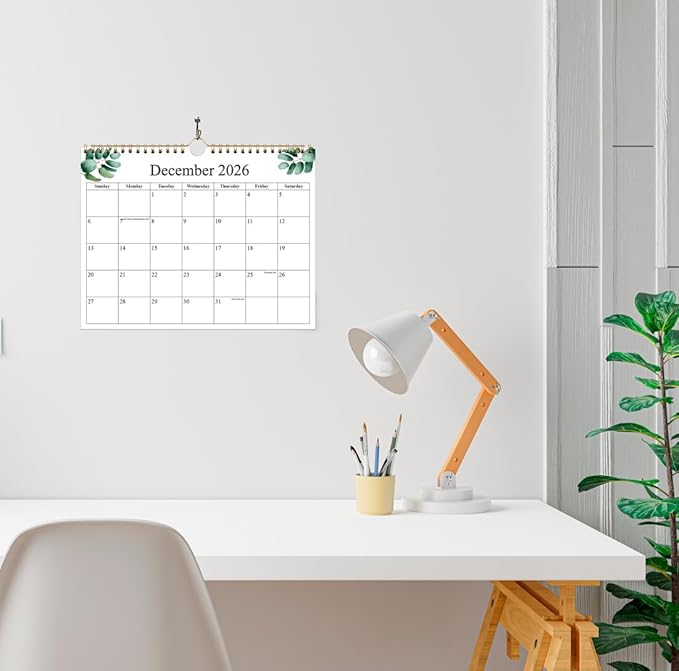 Small Wall Calendar 2026 - Mini Calendar 2026-2027 from January 2026 - June 2027, 18 Months Little Calendar with Premium Paper, 6" x 8", Leaf