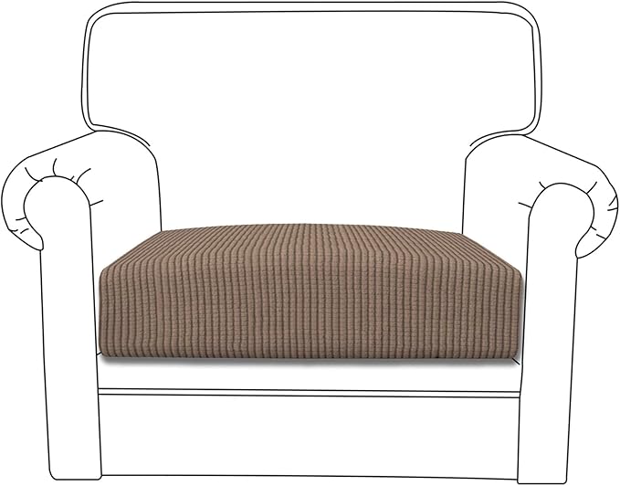 Easy-Going Stretch Cushion Cover Sofa Cushion Furniture Protector Sofa Seat Sofa slipcover Sofa Cover Soft Flexibility with Elastic Bottom(Chair Cushion,Camel)