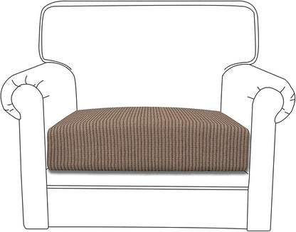 Easy-Going Stretch Cushion Cover Sofa Cushion Furniture Protector Sofa Seat Sofa slipcover Sofa Cover Soft Flexibility with Elastic Bottom(Chair Cushion,Camel)
