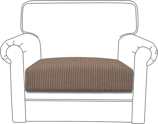 Easy-Going Stretch Cushion Cover Sofa Cushion Furniture Protector Sofa Seat Sofa slipcover Sofa Cover Soft Flexibility with Elastic Bottom(Chair Cushion,Camel)