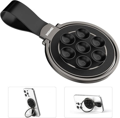 Magnetic Phone Ring for MagSafe Grip [Sucker] [Super Magnet] [Magnet Phone Stand Grip Compatible with Car Mounts] Mag Safe Accessory for iPhone 17/16/15/14/13 Pro Max Plus, Black