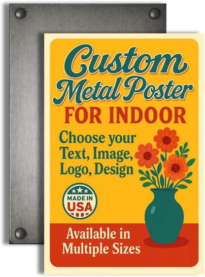 DreamController Custom Metal Posters By DC for Indoor Use - Personalized Metal Wall Art & Photo Prints | Vintage Signs, Metallica Poster, Wall Bedroom Decor | | Multiple sizes | Made in USA