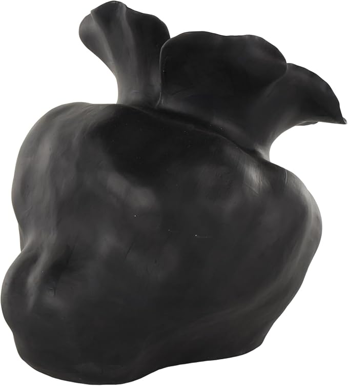 Deco 79 Ceramic Abstract Decorative Vase Floral Inspired Centerpiece Vase, Flower Vase for Home Decoration 12" x 13" x 13", Black