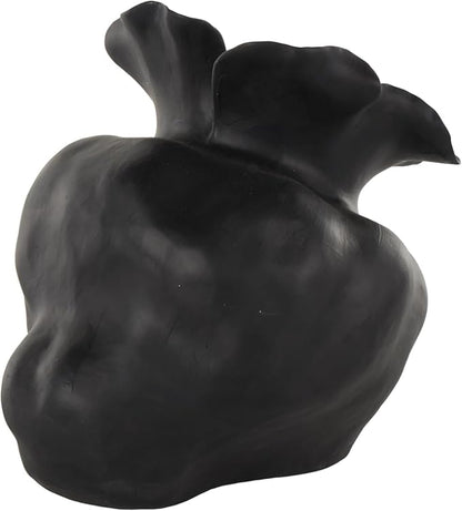 Deco 79 Ceramic Abstract Decorative Vase Floral Inspired Centerpiece Vase, Flower Vase for Home Decoration 12" x 13" x 13", Black