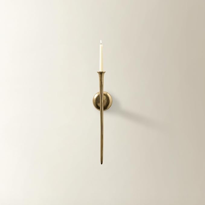 Z Gallerie One Piece Aspar Wall Sconce, Modern Candle Holder with Elegant Hook Design, Versatile Decorative Lighting for Indoor Wall Decor and Ambiance Setting, Gold (Candle Not Included)