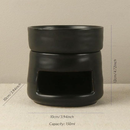 Ceramic Essential Oil Burner Tealight Candle Holder Decorative Aroma Diffuser Separable Brown