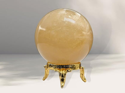 Amazing Gemstone Yellow Calcite Crystal Ball with Stand - 1.5 Inches Crystal Sphere Meditation Balls for Witchcraft and Decorative Balls