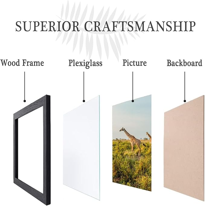 11x16 Picture Frame Set of 3,Wooden Frame 11x16 Wall Gallery Poster Photo frame Black with Durable Shatter Resistant Plexiglass for Wall Mounting Family -friend- wedding best gift