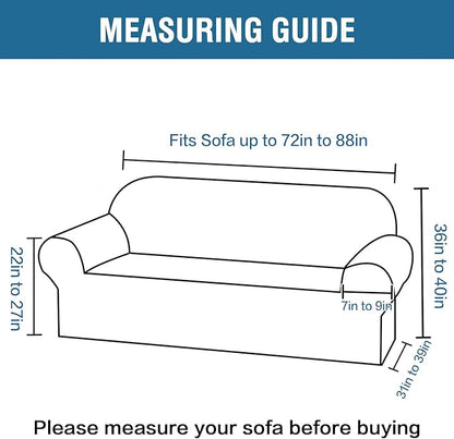 H.VERSAILTEX Stretch Couch Covers for Sofa 1 Piece Slipcovers for Couches and Sofas 3 Seater Couch Cover Feature Thick Checked Jacquard Fabric with Elastic Bottom, Sofa Large - Loden Frost