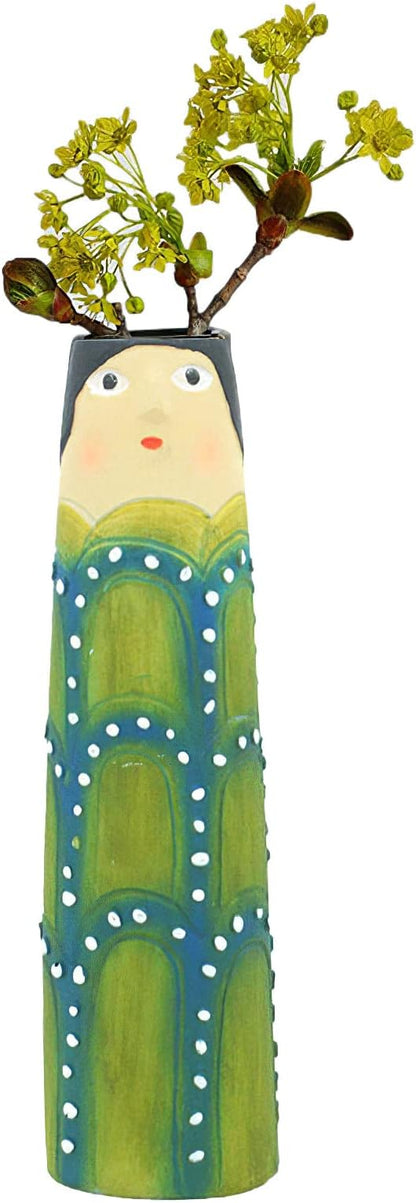 Spring Bud Vases, Bohemian Family Face Vase Boho Cute Home Decor, Character Vase Flower Plant Holder Bathroom Shelf Decor for House Decor Living Room Wedding Centerpieces (F)