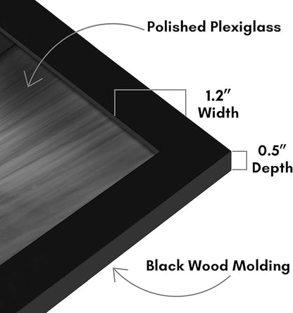 Americanflat 22x29 Poster Frame with Polished Plexiglass - Black Picture Frame - Wide Photo Frames Made of Engineered Wood for Vertical or Horizontal Wall Display - Epic Collection - Black