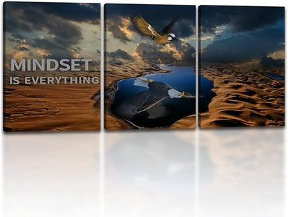 3 Panels Inspirational Canvas Poster Motivational Wall Art Inspirational Wall Art Entrepreneur Quotes Artwork Painting Picture for Framed Home Decoration Living Room office bedroom 36''W x 16''H
