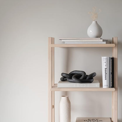 Wood Chain Link Decor - Modern Coffee Table Decor Items, Black Chain Decor for Coffee Table, Wooden Decorative Chain, Bookshelf Decor, Shelf Decor Accents, Table Decorations for Living Room