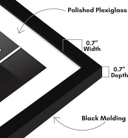 Americanflat 28x34 Picture Frame with Polished Plexiglass - Use as 24x30 Frame with Mat or Display 28x34 Photo Without Mat - Streamline Collection - Thin Border Picture Frames for Wall - Black