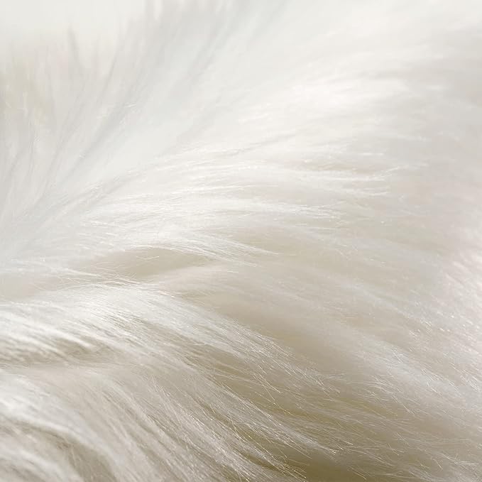 SERISSA Soft Faux Sheepskin Fur Area Rug Fluffy Rug for Bedroom Floor Sofa Living Room White 3 x 5 Feet