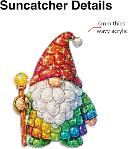 Whimsical Gnome Spirit Acrylic Suncatcher, Window Hanging Sun Catcher Ornament, Crystal Prism Light Catcher Decor, Sunlight Window Decor, Aesthetic Home Decor Gift