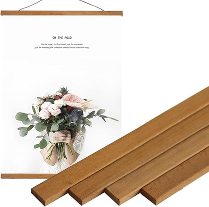 Miaowater Magnetic Poster Frame Hanger,40x27 40x30 40x60 Light Wood Wooden Frames Hangers for Photo Picture Art Canvas Print Artwork Wall Hanging Teak Wood 40''