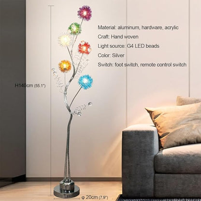 Nordic Modern Flower Floor Lamp Fashion Art Living Room Sofa Bedroom Wedding LED Originality Decorative Standing Light (Style 25)
