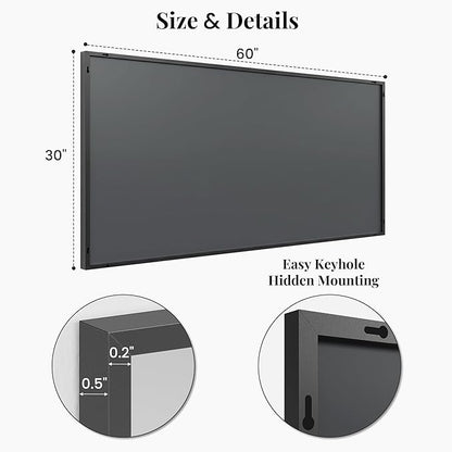 60"x30" Black Bathroom Mirror for Double Vanity, Metal Framed Large Wall Mirror Over Sink, Full Length Body Mirror, Modern Farmhouse Decor, Flush Mount
