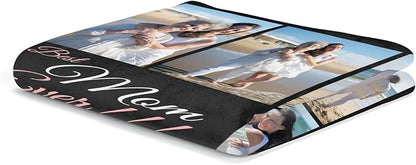 Mothers Day Personalized Gifts from Daughter Custom Blankets with Photos and Text Multiple Colors Sizes Soft Flannel Gifts for Women Birthday Gifts for Mom
