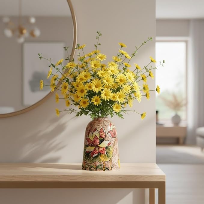 Handmade Mosaic Ceramic Vase – Lotus Design – 26 cm (10.2 in) – Home Décor – Heritage T&T Mosaic Collection – Bat Trang Vietnam