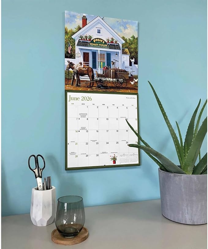 Carousel Calendars Charles Wysocki Americana Deluxe Wall Calendar 2026 – Timeless Vintage Scenes, Premium Large Format Calendar Jan-Dec 2026, 12″ × 14″