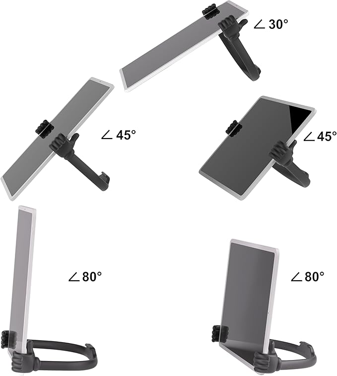 Honsky Adjustable Tablet Stand, Portable Phone Holder for Desk Bed - Multi-Angle Drawing Stand Compatible with All Tablets (2 Pack of Black)