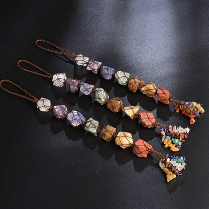 Handmade Hanging Ornaments 7 Chakra Raw Stones Home Decoration Feng Shui Ornament