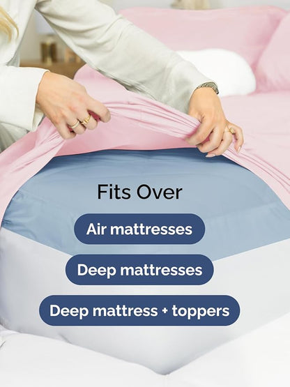 Extra Deep King Sheet Set - 6 Piece Breathable and Cooling Sheets - Hotel Luxury Bed Sheets Set - Easy Fit - Soft, Wrinkle Free and Comfy Sheets Set - Lavender Pink Sheet Set with Extra Deep Pockets