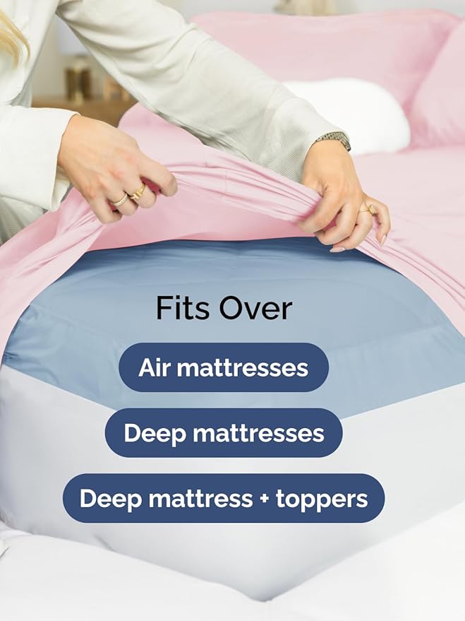 Extra Deep Twin XL Sheet Set - 4 Piece Breathable & Cooling Sheets - Hotel Luxury Bed Sheets Set - Easy Fit - Soft, Wrinkle Free & Comfy Sheets Set - Lavender Pink Sheet Set with Extra Deep Pockets