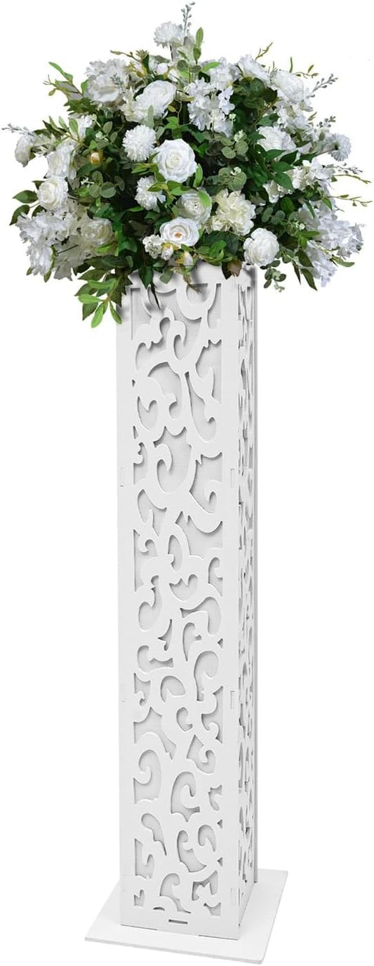 8pcs Roman Columns Wedding Flower Vases with LED Lights Elegant Greek Column Statue Flower Stand for Wedding Event Party Decorative